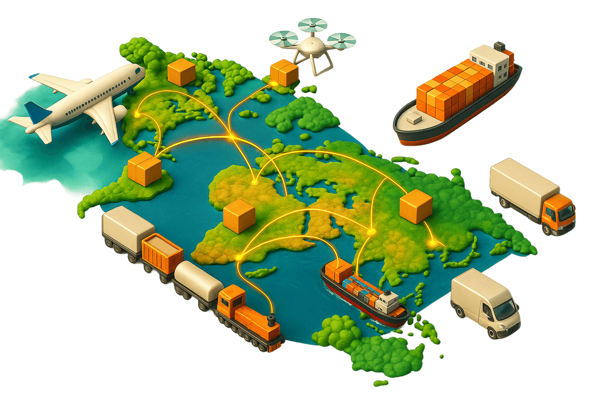 Animated map showing trade routes