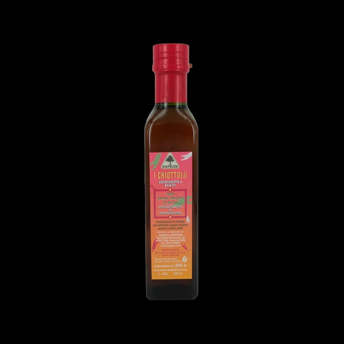 Chili Pepper Flavored Extra Virgin Olive Oil, 100% Italian (0,25 Lt)